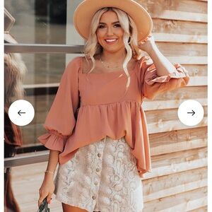 Entro Women's small Blouse in Warm Peach